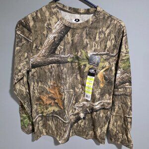 NWT Mossy Oak Camo youth Long Sleeves Tee Shirt Size XL (14-16)